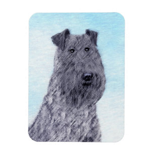 Kerry Blue Terrier Painting Cute Original Dog Art Magnet