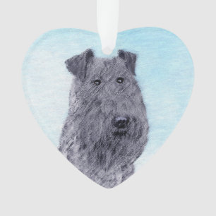 Kerry Blue Terrier Painting Cute Original Dog Art Ornament