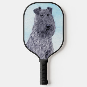 Kerry Blue Terrier Painting Cute Original Dog Art Pickleball Paddle