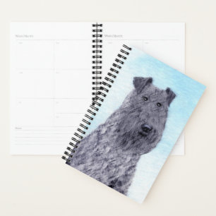 Kerry Blue Terrier Painting Cute Original Dog Art Planner