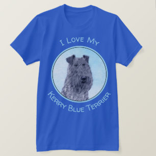 Kerry Blue Terrier Painting Cute Original Dog Art T-Shirt