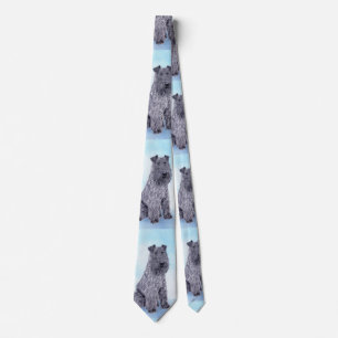 Kerry Blue Terrier Painting Cute Original Dog Art Tie
