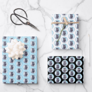 Kerry Blue Terrier Painting Cute Original Dog Art Wrapping Paper Sheet