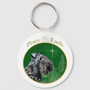 Kerry Blue Terrier Peace Key Ring