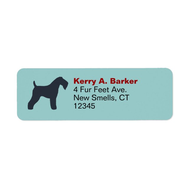 Kerry Blue Terrier Silhouette Return Address (Front)