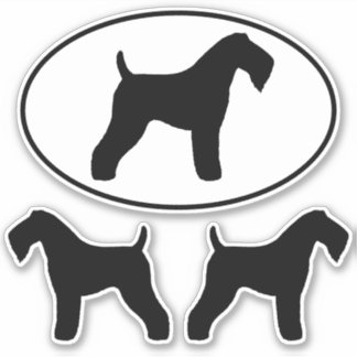 Kerry Blue Terrier Silhouettes Vinyl Sticker Set