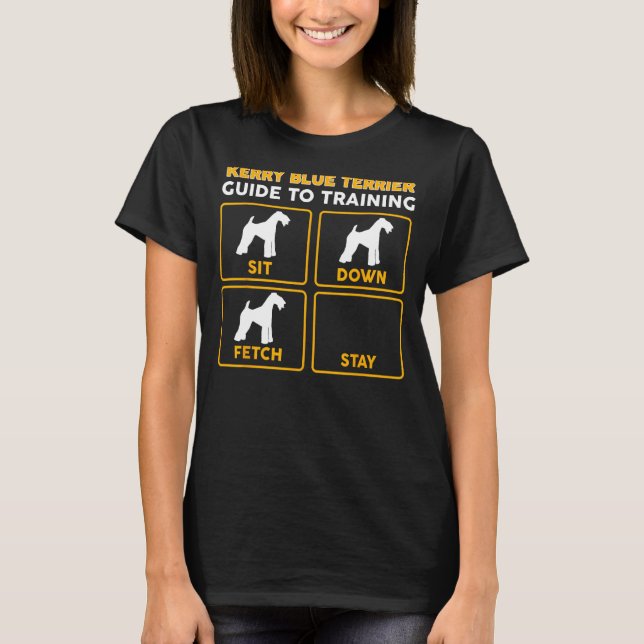 Kerry Blue Terrier T-Shirt Funny Guide To Training (Front)