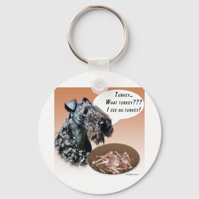 Kerry Blue Terrier Turkey Key Ring (Front)