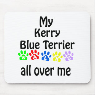 Kerry Blue Terrier Walks Design Mouse Pad
