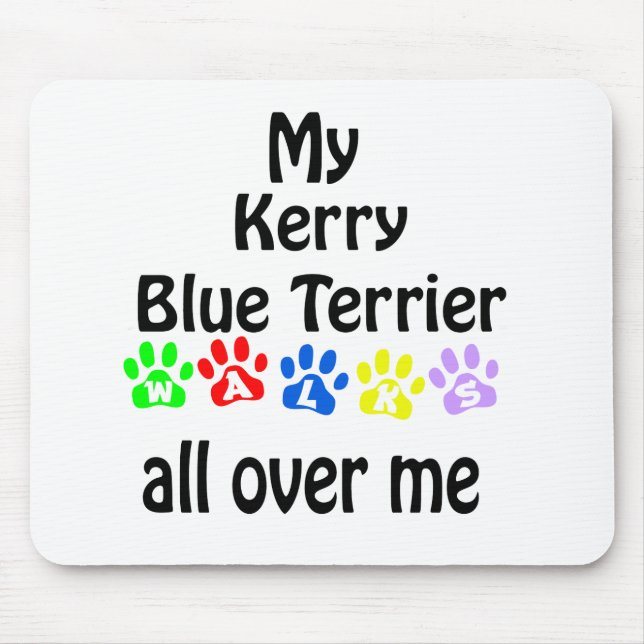 Kerry Blue Terrier Walks Design Mouse Pad (Front)