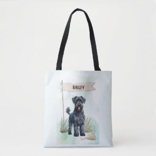 Kerry Blue Terrier Watercolor Personalised Tote Bag