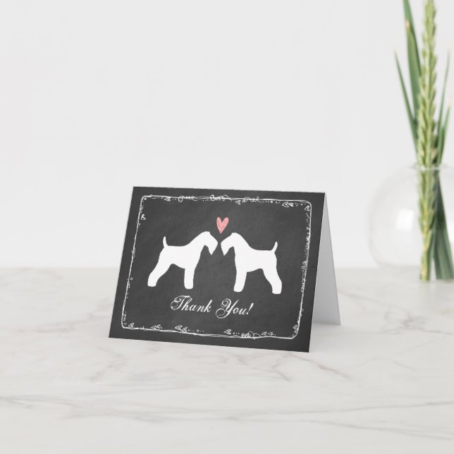 Kerry Blue Terriers Wedding Thank You Card (Front)
