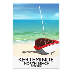 Kerteminde North Beach Denmark Travel poster