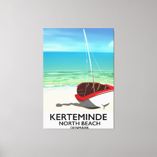 Kerteminde North Beach Denmark Travel poster Canvas Print