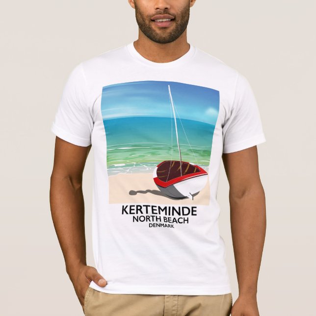 Kerteminde North Beach Denmark Travel poster T-Shirt (Front)