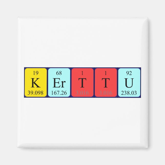Kerttu periodic table name magnet (Front)