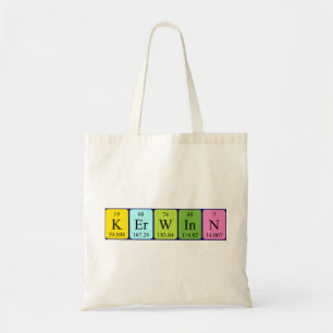 Kerwinn periodic table name tote bag