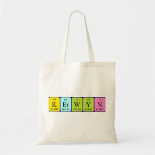 Kerwyn periodic table name tote bag