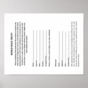 Keshe World Peace Treaty on 8.5 x 11 inch Paper Poster