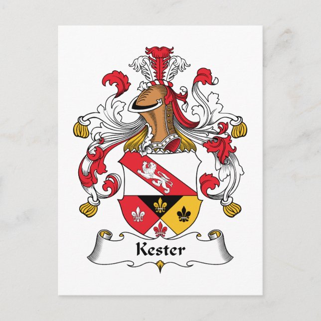 Kester Family Crest Postcard (Front)