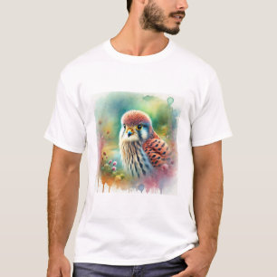Kestrel in the Breeze 020924AREF130 - Watercolor T-Shirt