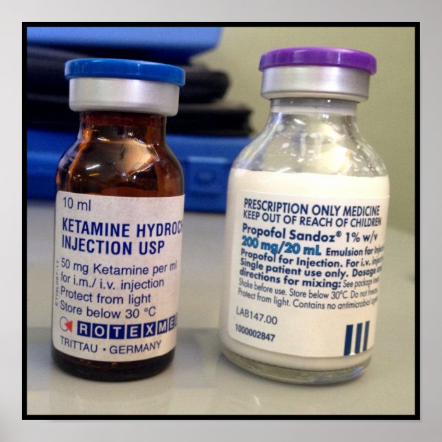 Ketamine and Propofol Vials Poster (Front)