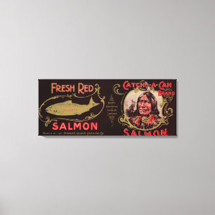 Ketchican, Alaska - Catch-A-Can Salmon Label Canvas Print