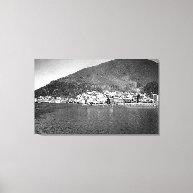 Ketchikan, Alaska from Arriving Ship Photograph Canvas Print (Front)