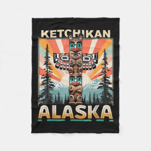 Ketchikan Alaska Native American Indian Totem Le  Fleece Blanket
