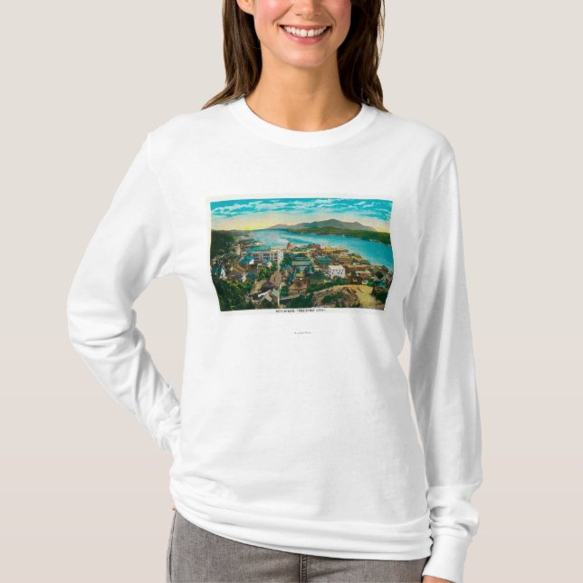 Ketchikan, Alaska Town View - The First City T-Shirt (Front)