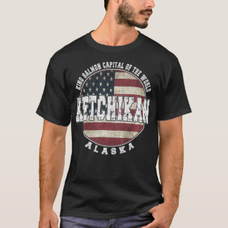 Ketchikan Alaska Vintage American flag T-Shirt
