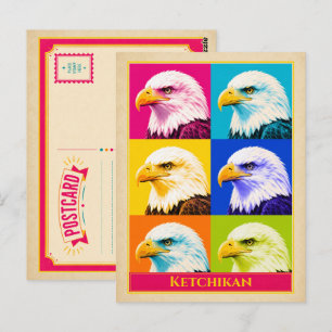 Ketchikan Postcard Alaska Bald Eagle Vintage