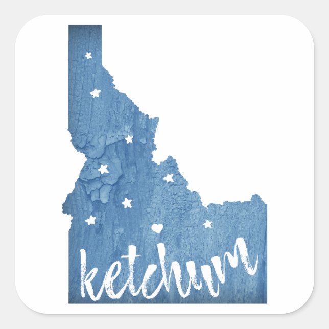 Ketchum Idaho Wood Grain Square Sticker (Front)