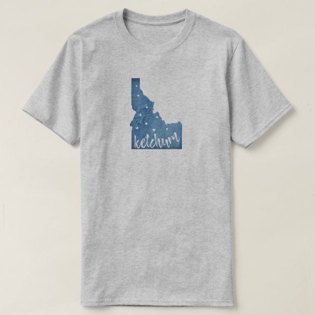 Ketchum Idaho Wood Grain T-Shirt (Design Front)