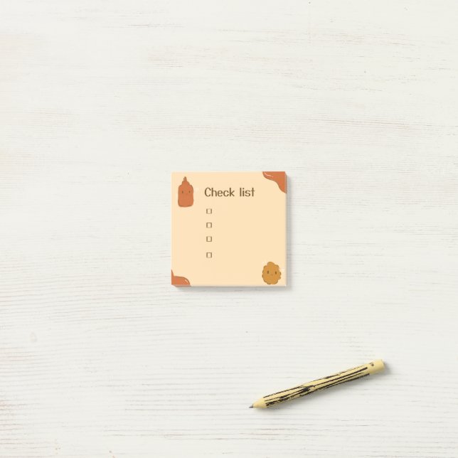 Ketchup and chicken nugget  post-it notes (On Desk)