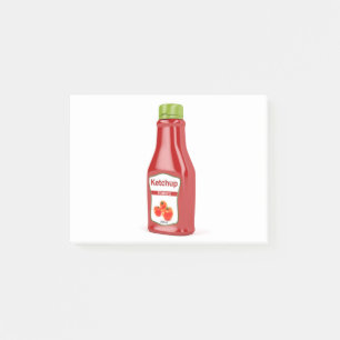 Ketchup bottle post-it notes
