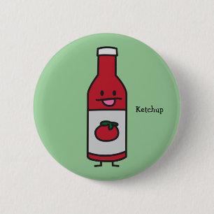 Ketchup Bottle Tomato Sauce Table condiment fancy 6 Cm Round Badge