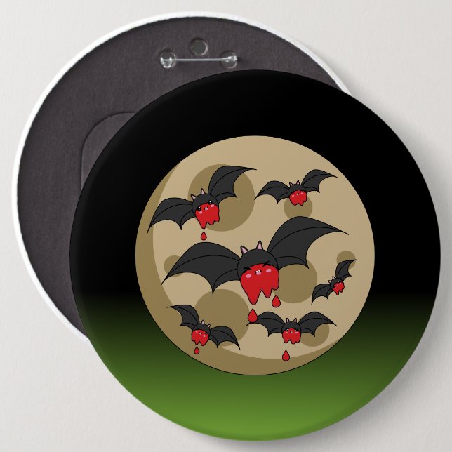 Ketchup Eater Vampire Bats 6 Cm Round Badge (Front & Back)