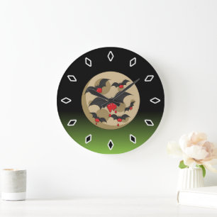 Ketchup Eater Vampire Bats Large Clock