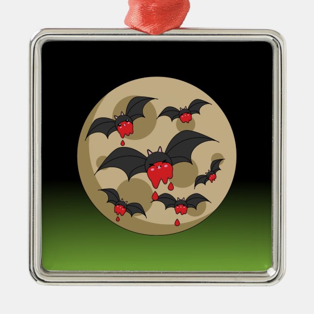 Ketchup Eater Vampire Bats Metal Tree Decoration (Front)