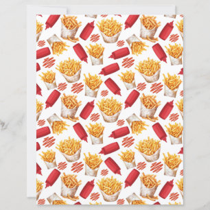 Ketchup & Fries Scrapbook Paper