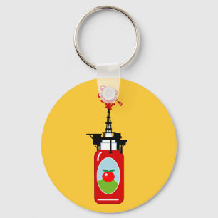 Ketchup Oil Rig Key Ring