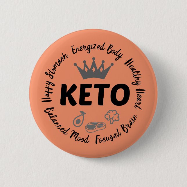 Keto benefits emblem 6 cm round badge (Front)
