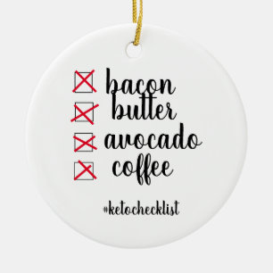 Keto Checklist Ceramic Tree Decoration