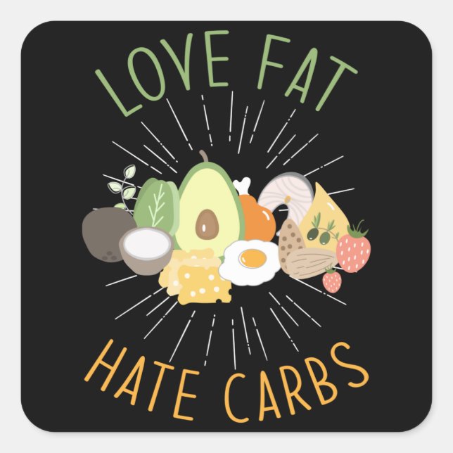 Keto Diet Low Carb Square Sticker (Front)