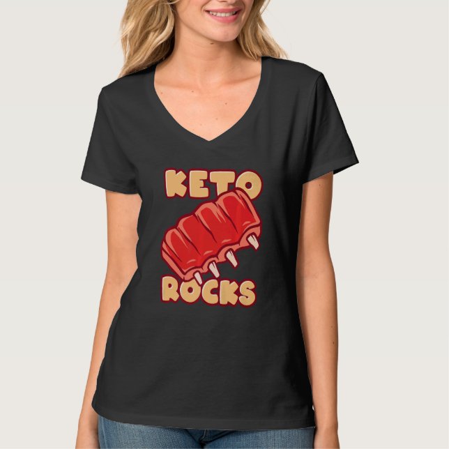 Keto Rocks Grilled Spare Ribs   T-Shirt (Front)