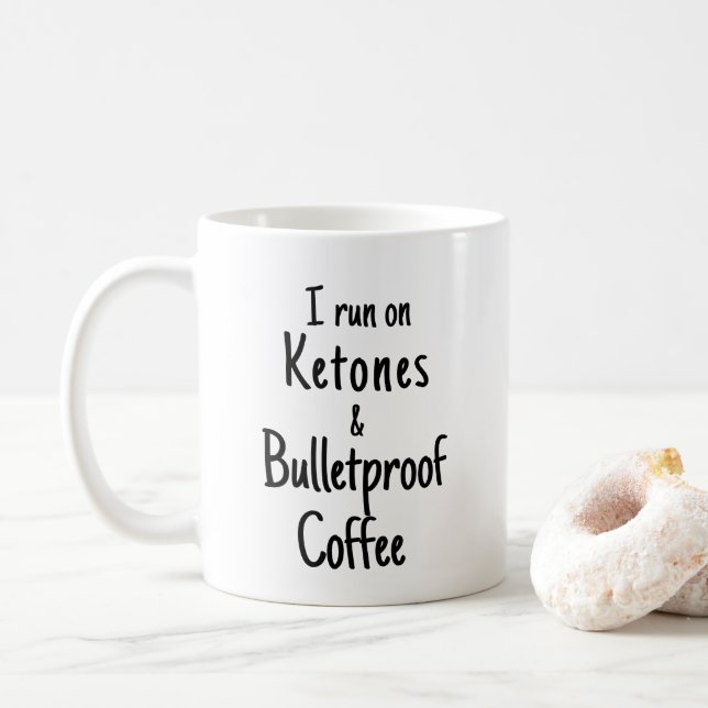 Ketones and Bulletproof Coffee keto lifestyle mug (With Donut)