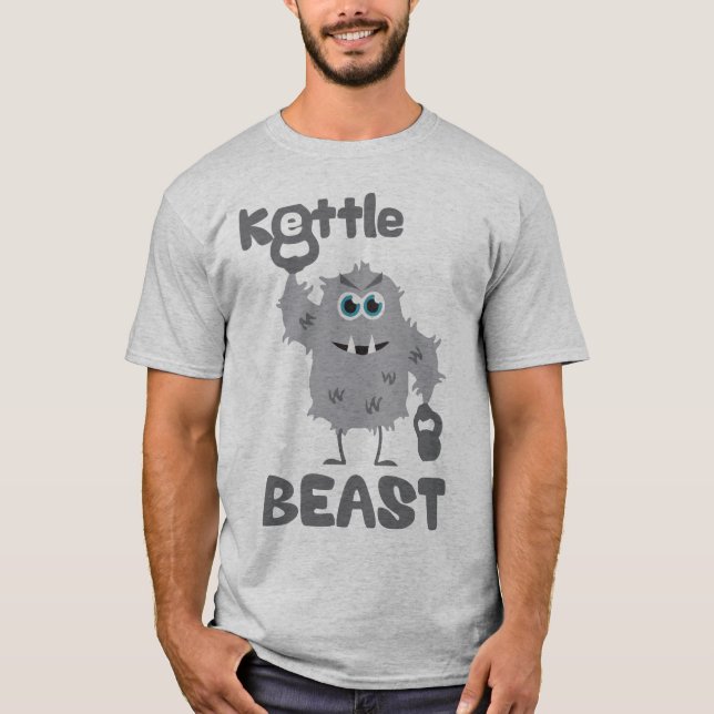 Kettle Beast (cute kettlebell monster) T-Shirt (Front)