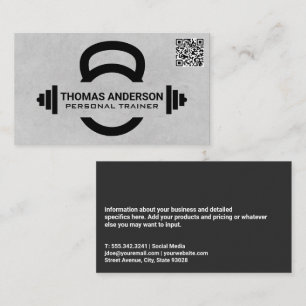 Kettle Bell Barbell QR Code Business Card