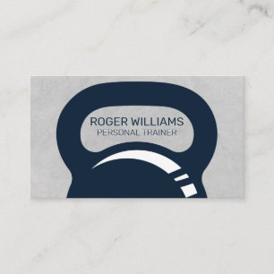 Kettle Bell   Grey Texture Background Business Card